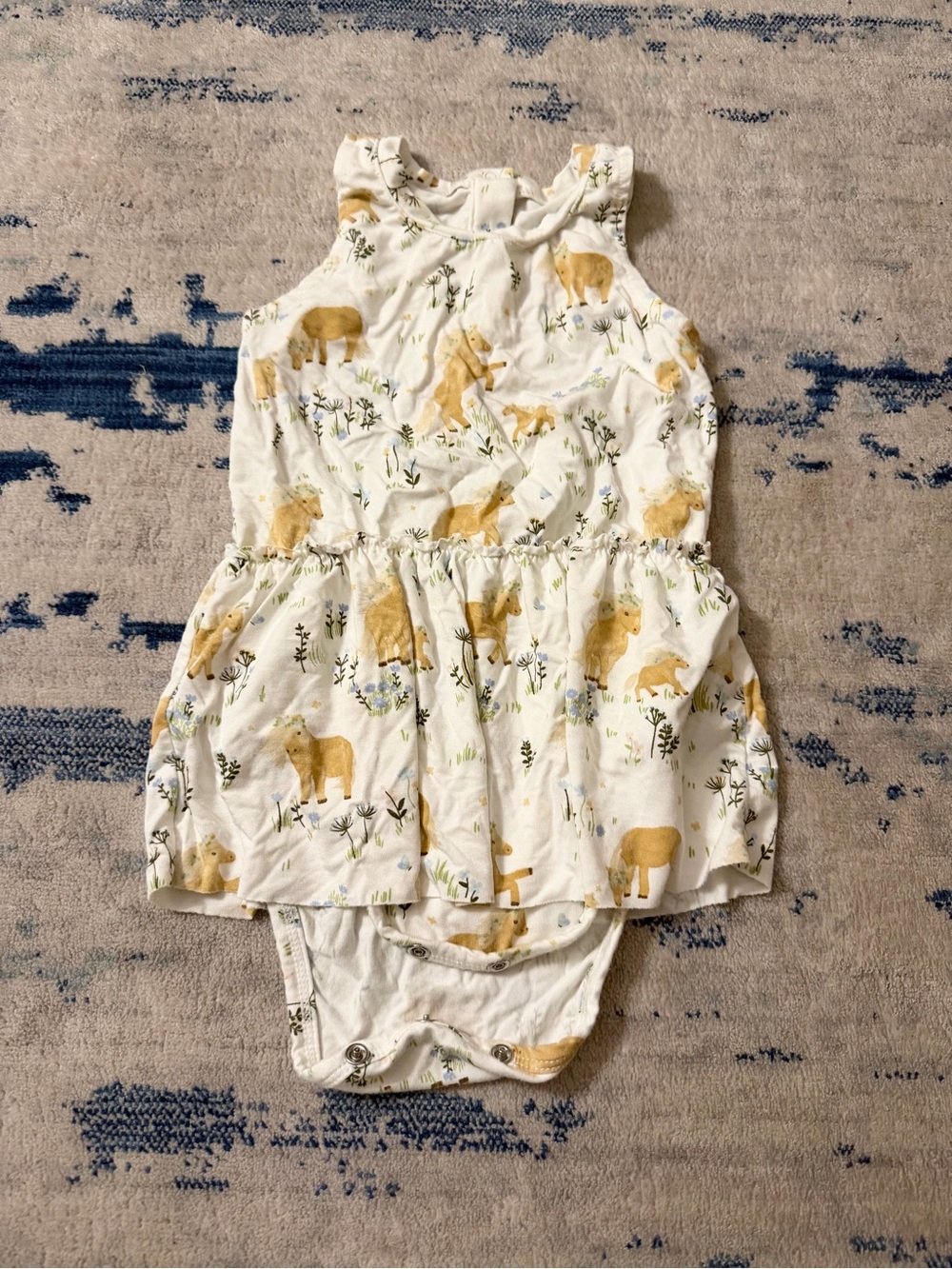 Angel Dear Bamboo Bodysuit Dress Horse Print 18-24 Months